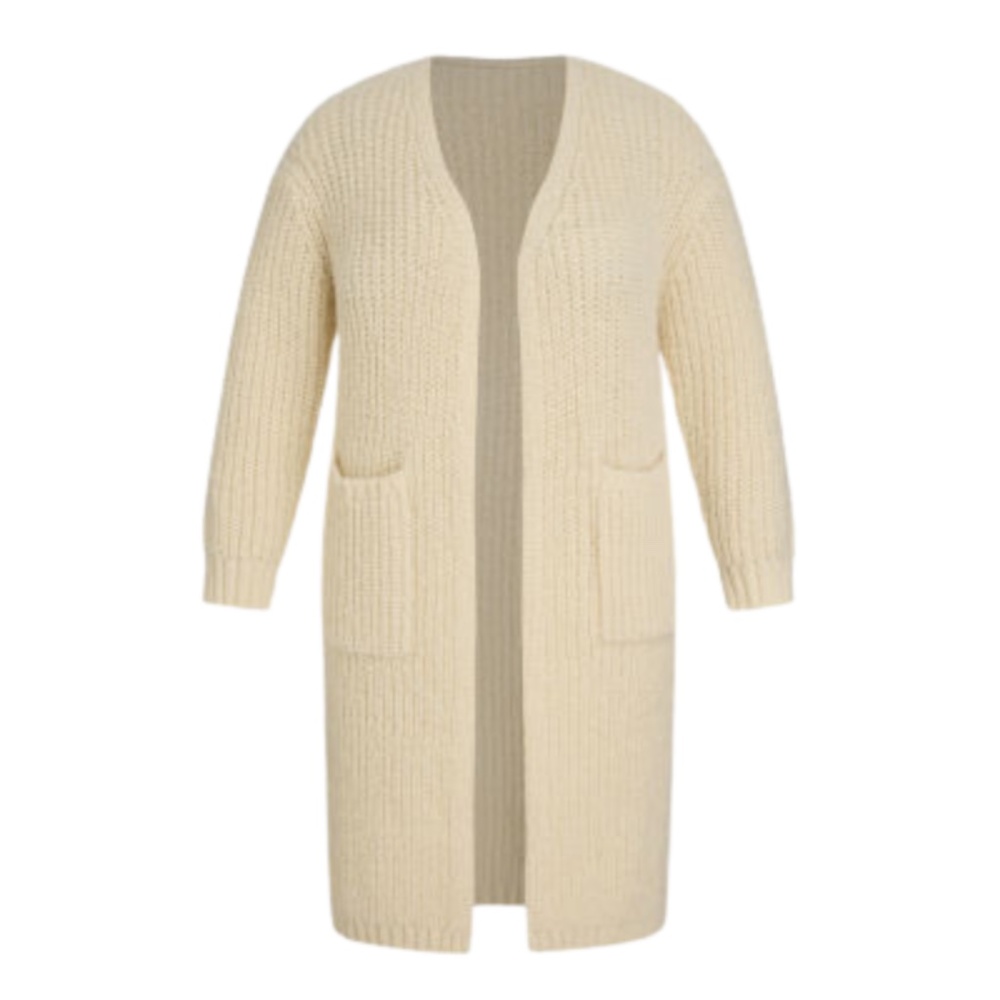 LAST ONE! Women’s Plus Size Cider Cream Long Cardigan, Size 2X